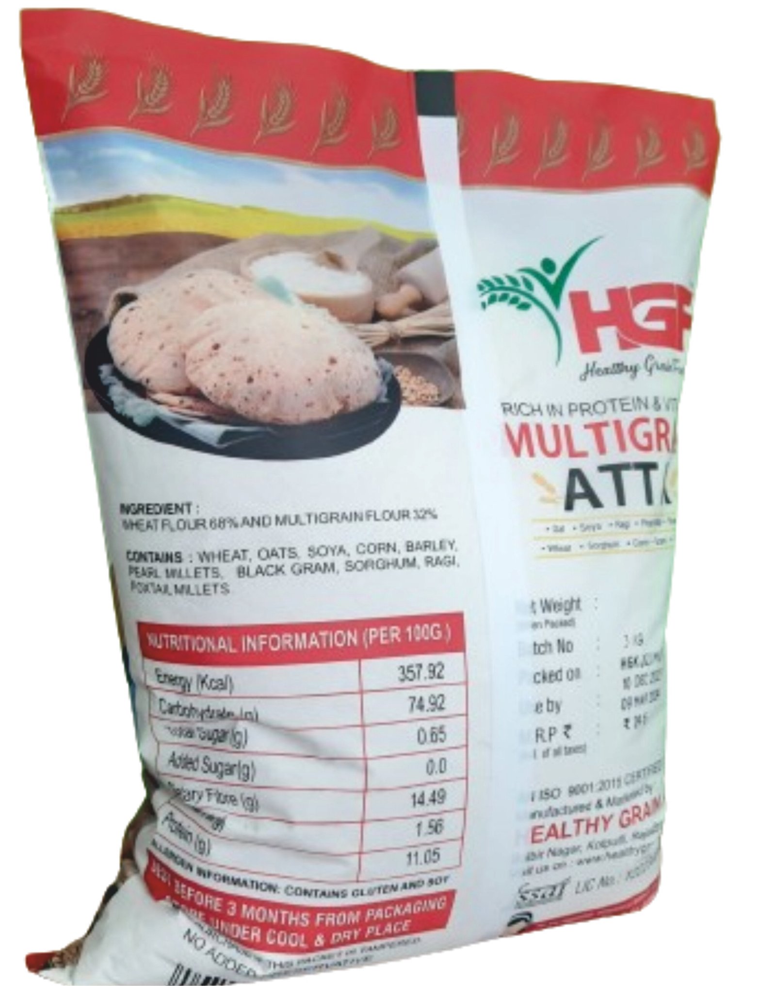 HGF Multigrain Atta 3 Kg – 100% Natural High Fiber Flour
